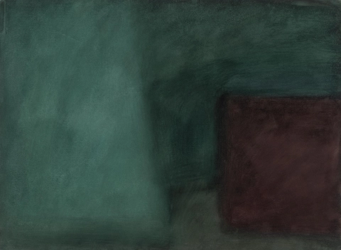 2002 Hollán Sándor Csendes Élet 2002 akril papír 56x76cm zöld 