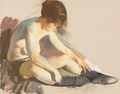 Nu assis aux bottines grises, 1989