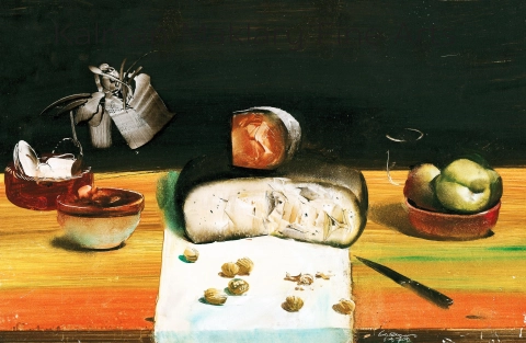 Still life with cheese and apples, 1979