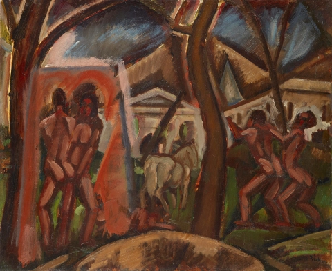 Personnage devant une Édifice, 1909
