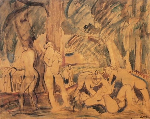 Nudes and Horses , c. 1908
