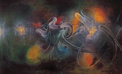 Judit Reigl - Opal emenation, 1954 oil on canvas 210 x 280 cm.jpg