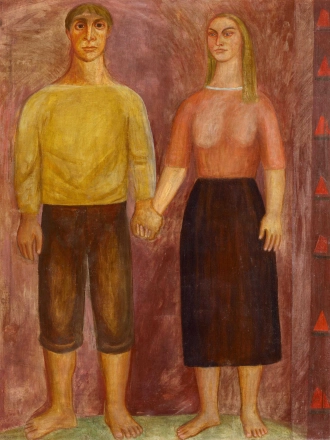 Reigl Judit Halász pár 1948 olaj vászon 138,5 x 105 cm