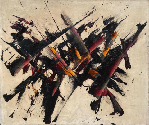 Reigl Judit Robbanás 1956 olaj vászon 117x136,5cm