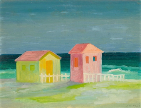 Zugor Sándor Tengerpart 1948 olaj vászon  24.5x32cm másolat