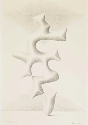 Barta Lajos Absztrakt kompozíció ceruza papír 56x40cm