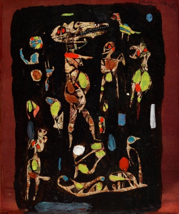 1952-53 Szürrealista kompozíció -  Surrealist composition 1952-53  olaj papír 21 x 17,3 cm 1