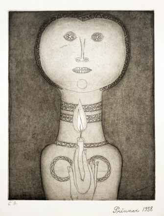 Prinner Woman with candle, 1938  Etching on paper 26.5 x 20.5 cm,artist's proof