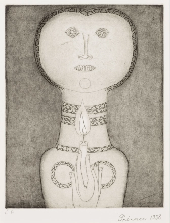 Prinner Woman with candle, 1938 Etching, aquatint, 26,5 x 20,5 cm E.A.