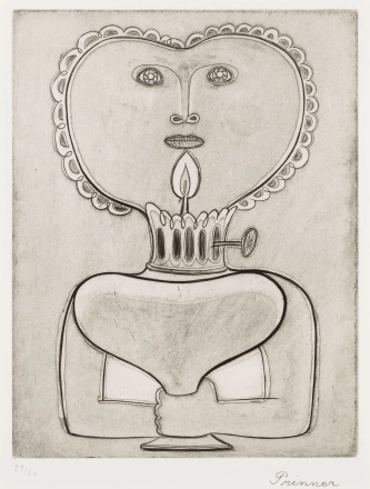 Prinner Woman with lamp, 1938 Etching, aquatint, 26,5 x 20,5 cm 29:30
