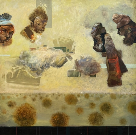 Robert CSAKI  Changements c. 1998 Huile sur isorel 100 x 100 cm