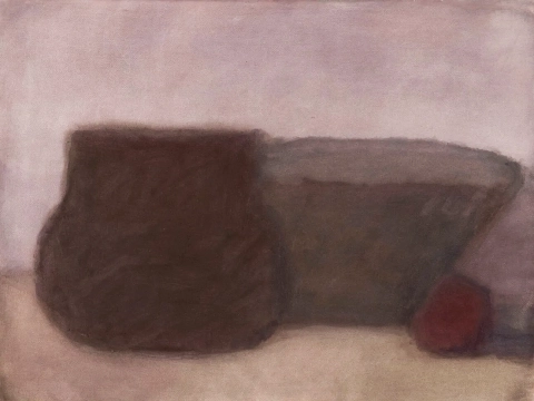HOLLAN Alexandre Still life with pot and bowl watercolor on paper 56.5 x 79 cm