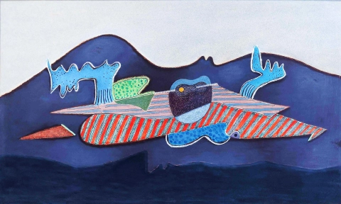 Henri NOUVEAU Abstract Landscape, 1945 Oil on paper 26 × 44.5 cm