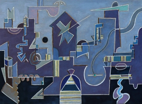 Henri NOUVEAU April Fool, 1949 Oil on paper 32.5 × 45 cm