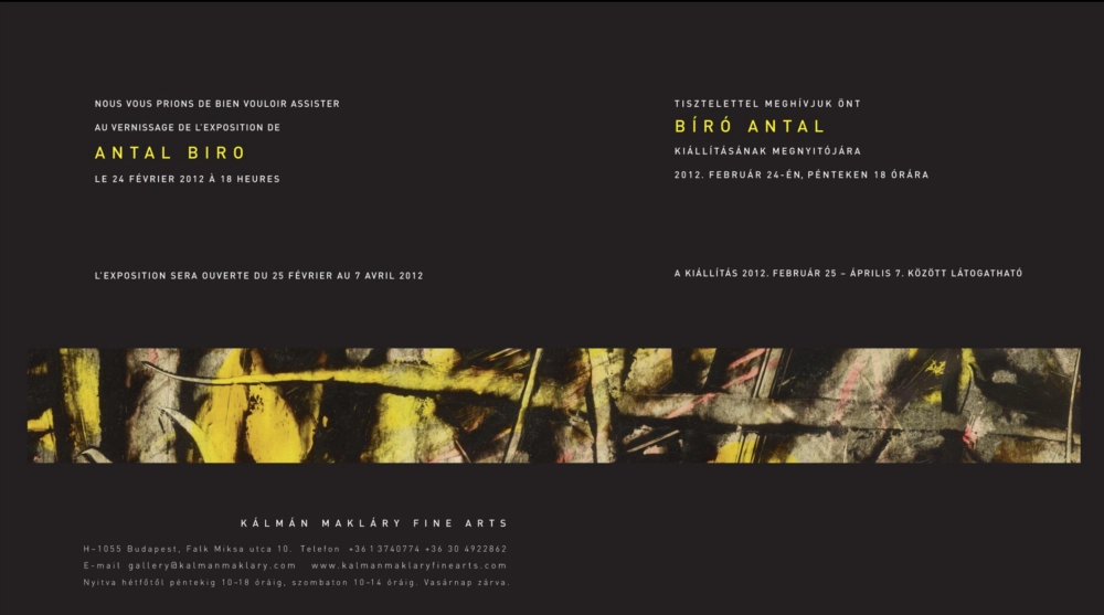 Invitation - Antal Bíró exhibition
