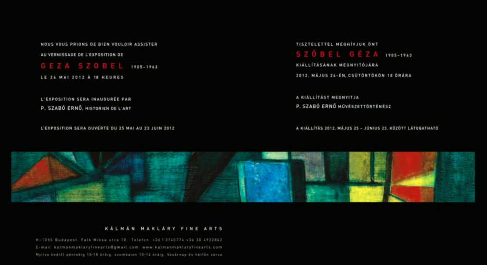 Invitation - Geza Szobel exhibition
