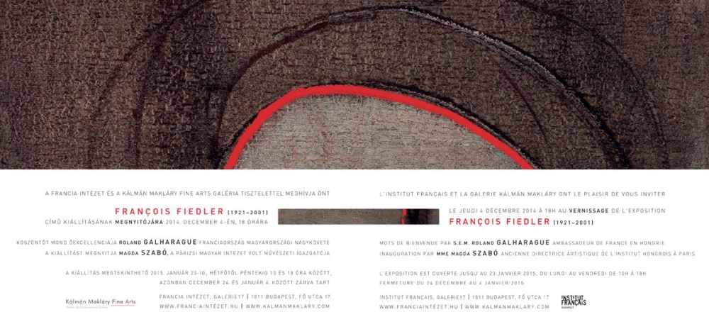 Invitation to Francois Fiedler s exhibition at the Institute Francais, 2013