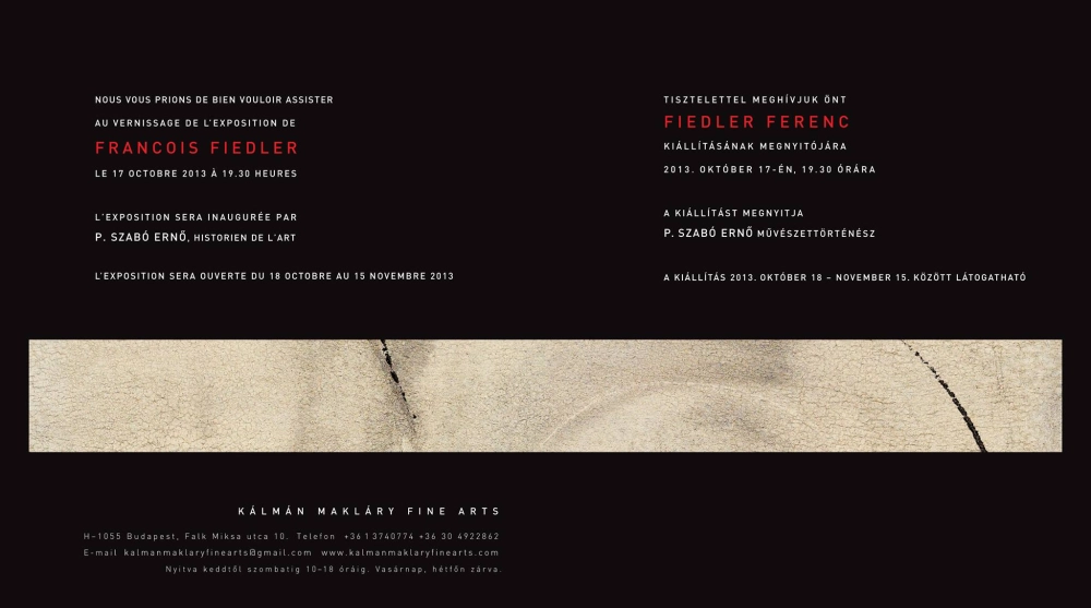 Invitation to Francois Fiedler s exhibition, 2013