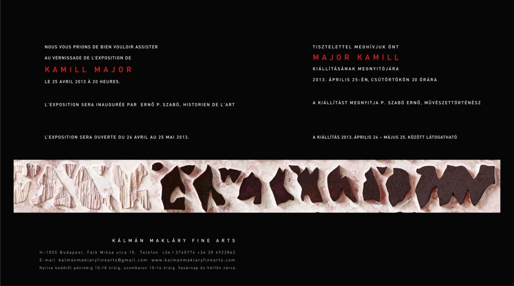 Invitation to Kamill Major s exhibition, 2013