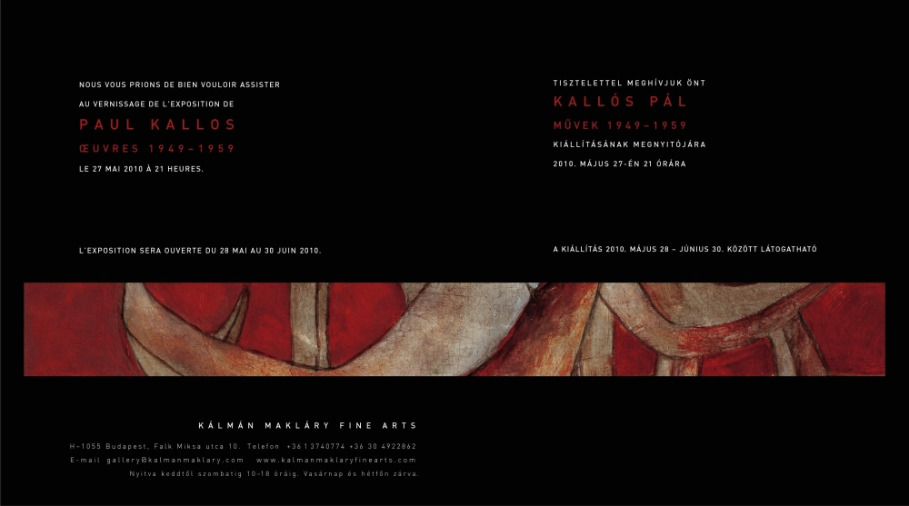 Invitation to Paul Kallos s exhibition, 2010