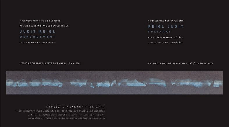 Invitation to Judit Reigl s exhibition, Progress, 2009