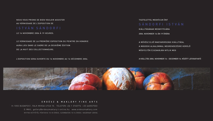 Invitation to the Etienne Sandorfi s exhibition, 2006