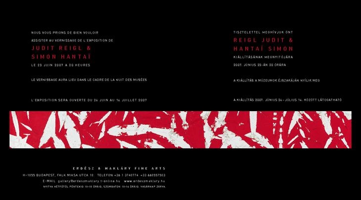 Invitation to Judit Reigl and Simon Hantai s exhibition, 2007