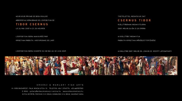 Invitation to Tibor Csernus s exhibition, 2007