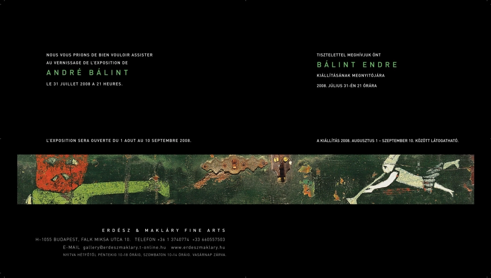 Invitation to Endre Balint s exhibition, 2008