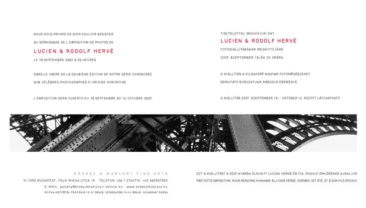 Invitation to Lucien Hervé s exhibition, 2007