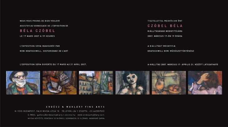 Invitation to Bela Czobel s exhibition, 2007