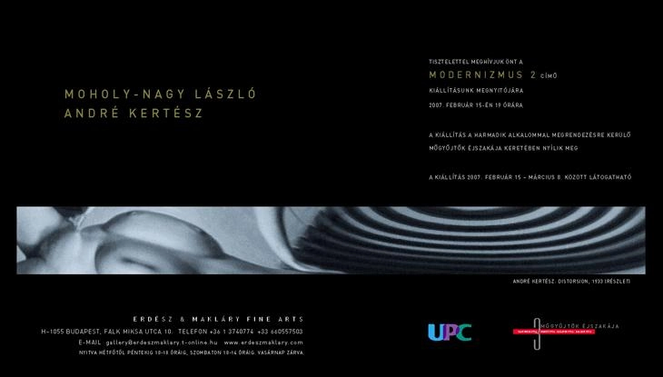 Invitation to Moholy-Nagy & André Kertész exhibition, 2007