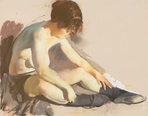 Nu assis aux bottines grises, 1989