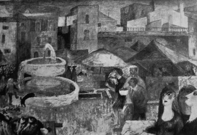 Judit Reigl,  Mercato di Roma c.1948