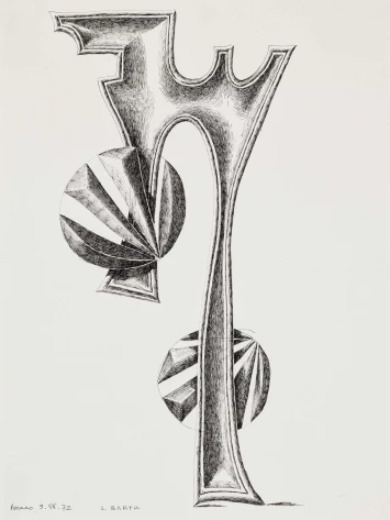 1972 Barta Lajos (Vázlat szoborhoz_) 1972 tus, papír 310 x 240 mm