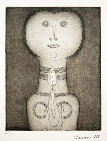 Prinner Woman with candle, 1938  Etching on paper 26.5 x 20.5 cm,artist's proof