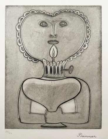 Prinner Woman with lamp 1938 Etching on paper,  26.5 x 20.5 cm 29_30