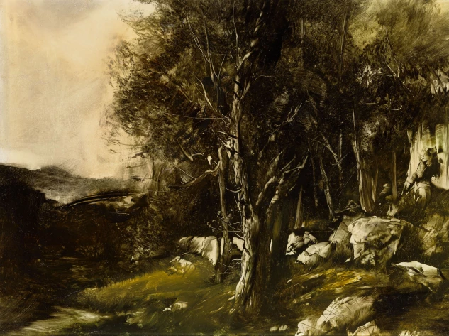 Csernus Tibor Forest 27.5x36 cm oil on paper