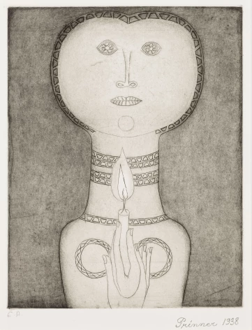 Prinner Woman with candle, 1938 Etching, aquatint, 26,5 x 20,5 cm E.A.