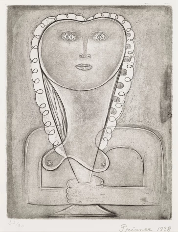 Prinner Woman with hair, 1938 Etching, aquatint, 26,5 x 20,5 cm 23:30