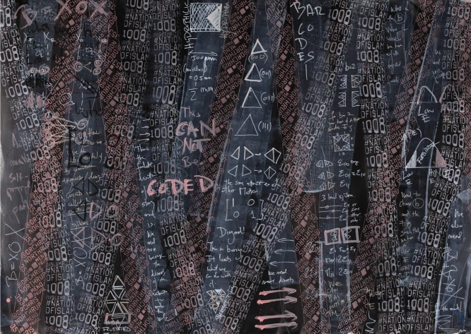 Albert-László Barabási Green Stripes (RSD) acrylic on canvas 200x280cm