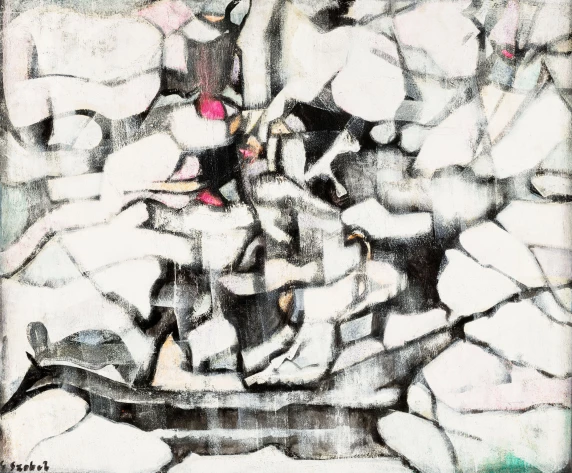 Szóbel Géza THE DRUNKEN BOAT · A RÉSZEG HAJÓ · 1960 oil on woodpanel  olaj,fatábla 100×120cm 