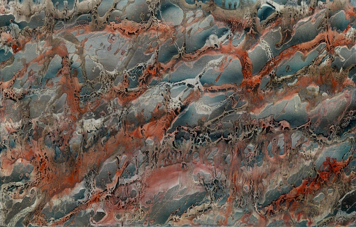 2021_L32_mixed_media_linen_90x140cm Wild Energy Coursing Around