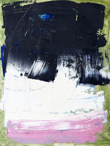 Antal Bíró Gestural composition 1961 oil on paper 65 x 50 cm k