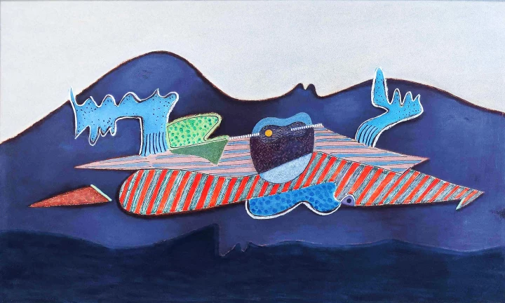 Henri NOUVEAU Abstract Landscape, 1945 Oil on paper 26 × 44.5 cm