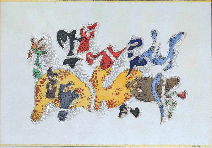 Henri NOUVEAU Cunning Gang, 1941 Oil on paper 32 × 44.5 cm