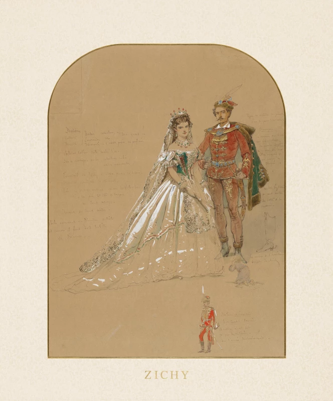 Sissi ( costume design for the coronation), c. 1867