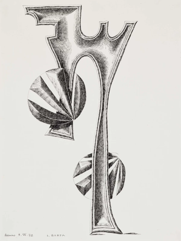 1972 Barta Lajos (Vázlat szoborhoz_) 1972 tus, papír 310 x 240 mm