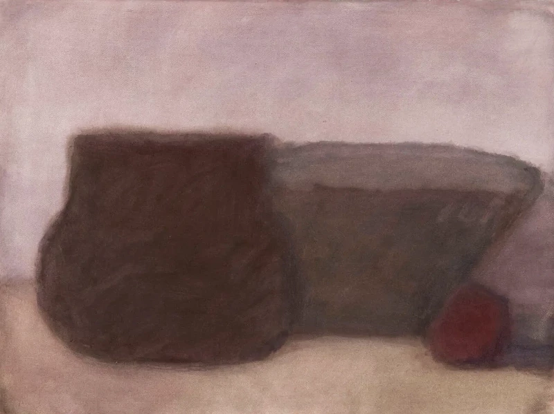 HOLLAN Alexandre Still life with pot and bowl watercolor on paper 56.5 x 79 cm