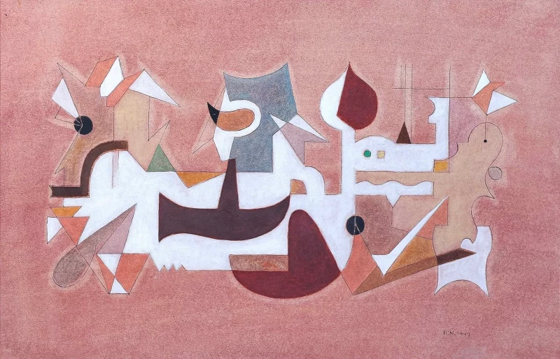 Henri NOUVEAU Diagonal, 1947 Oil on paper 30 × 46.5 cm